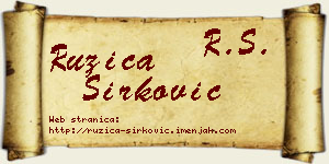 Ružica Sirković vizit kartica